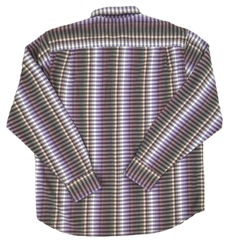 Tommy Bahama Button Up Shirt Mens Size Large Silk Blend Long Sleeve Purple Check - Picture 3 of 11